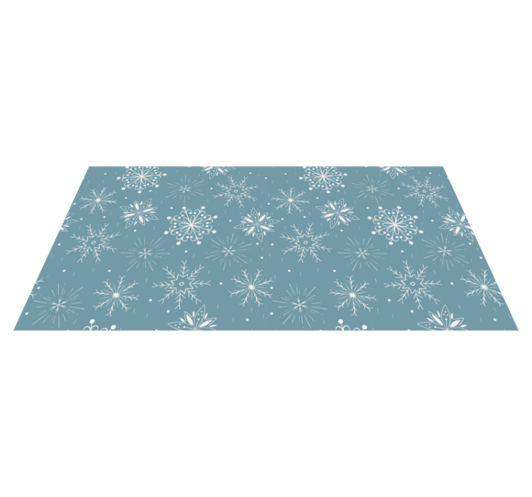 Christmas vinyl rug blue and white snowflakes - TenStickers