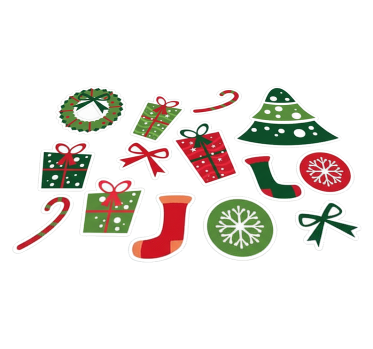 Christmas vinyl rug classic holiday designs - TenStickers