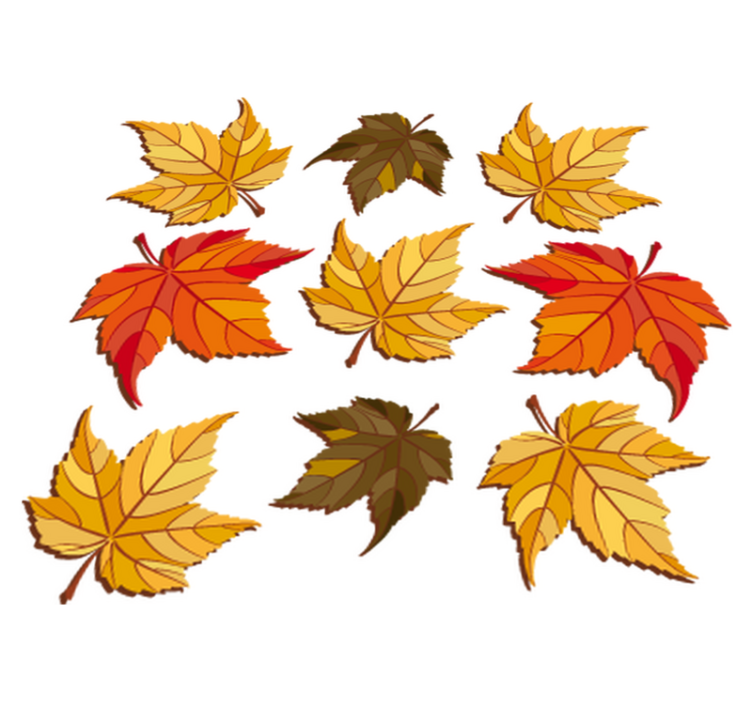 Autumn leaves flower vinyl rug - TenStickers