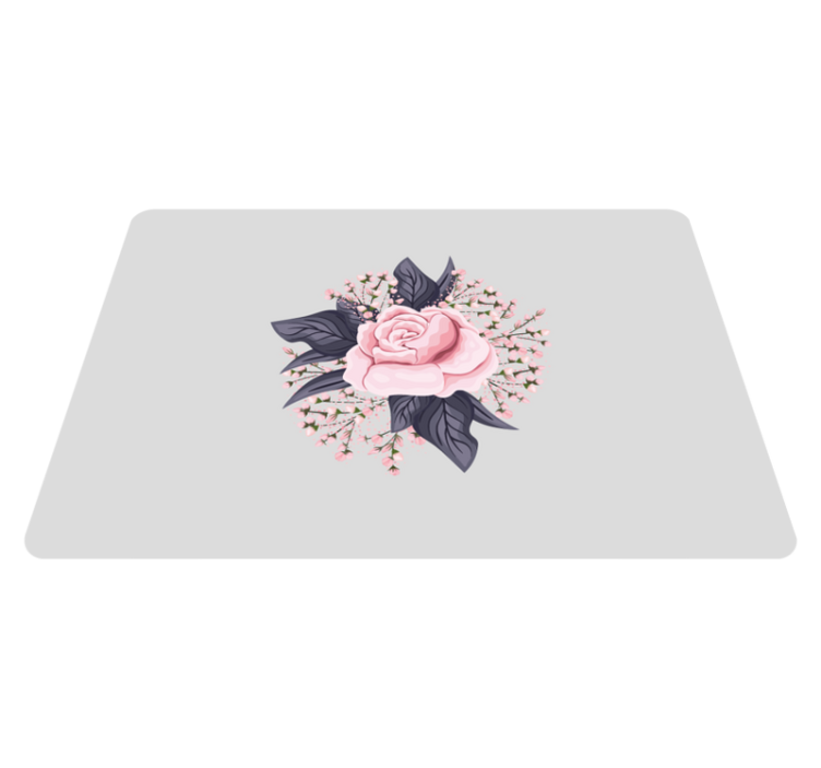 Flower vinyl rug with stunning pink floral design - TenStickers