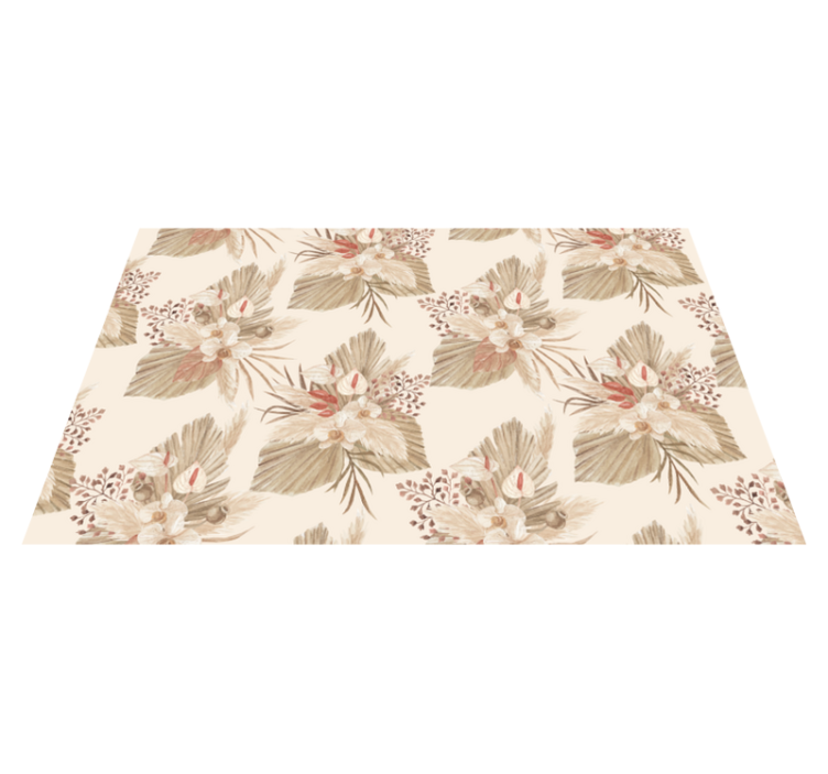 Flower vinyl rug with beige dried flowers - TenStickers