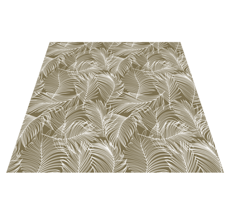 Flower vinyl rug with elegant brown leaves - TenStickers