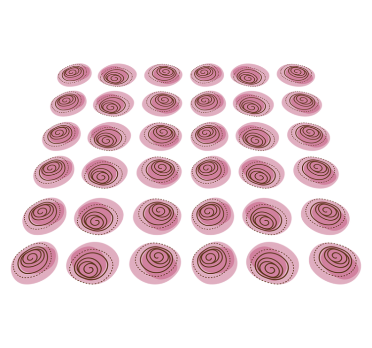 Flower vinyl rug in pink floral design - TenStickers