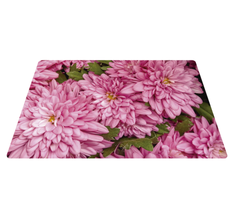 Pink floral spring flower vinyl rug - TenStickers