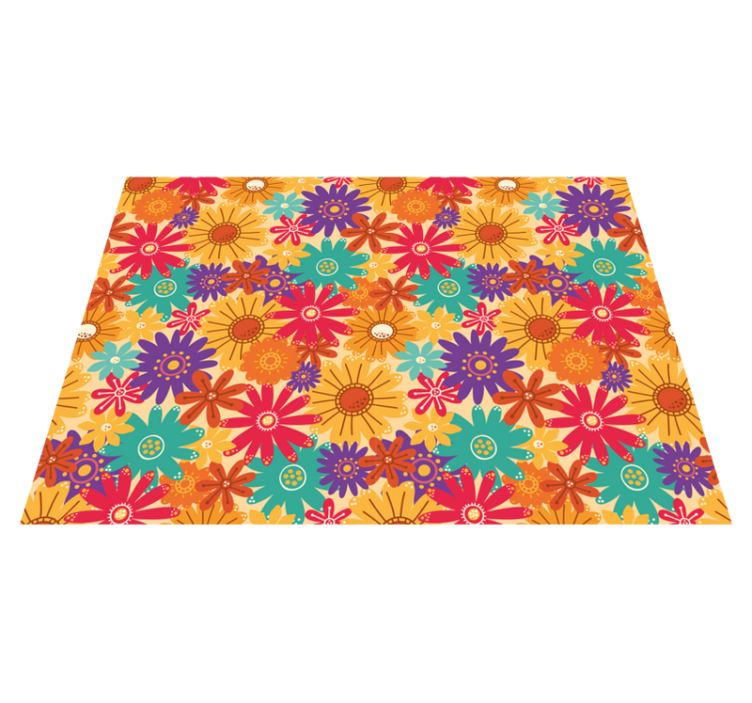 Flower vinyl rug abundance of flowers - TenStickers