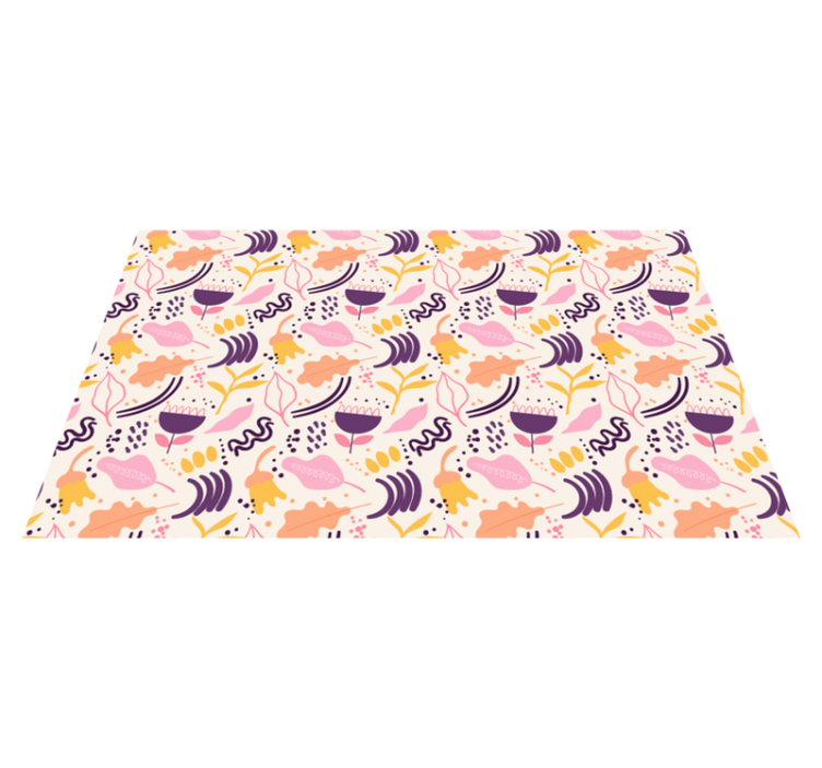 Flower vinyl rug in vibrant floral design - TenStickers