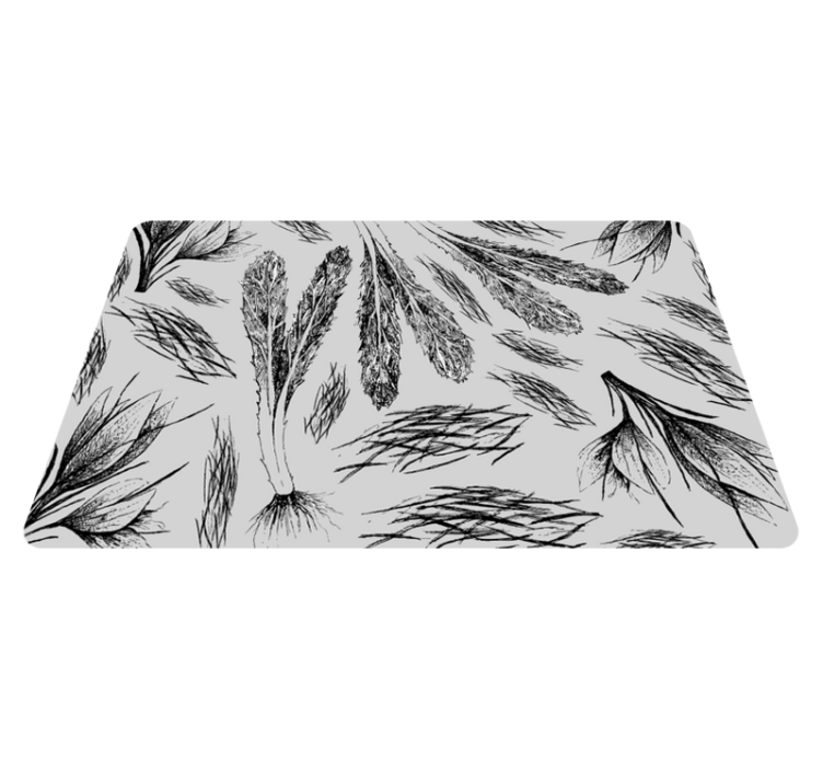 Flower vinyl rug dried grey pattern - TenStickers