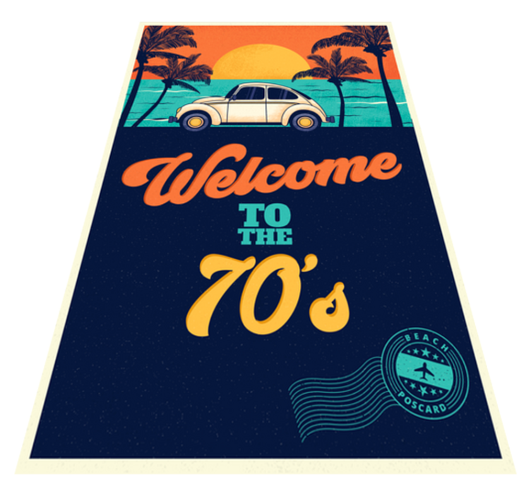 Vintage vinyl rug experience the 70's vibe - TenStickers