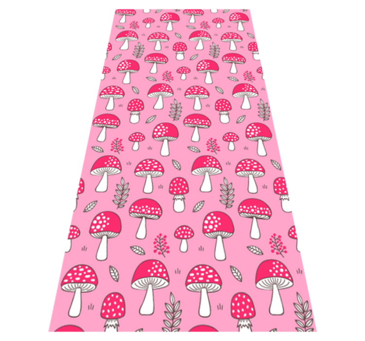 Flower vinyl rug classical pink mushrooms - TenStickers