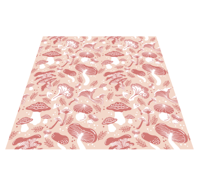 Forest mushrooms flower vinyl rug - TenStickers