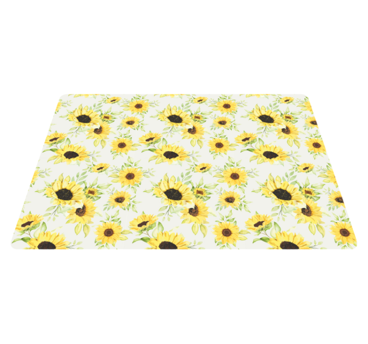 Flower vinyl rug beautiful watercolor sunflower pattern - TenStickers