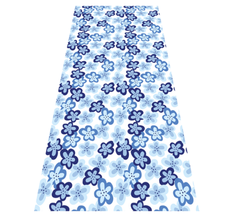 Flower vinyl rug with nordic floral design - TenStickers