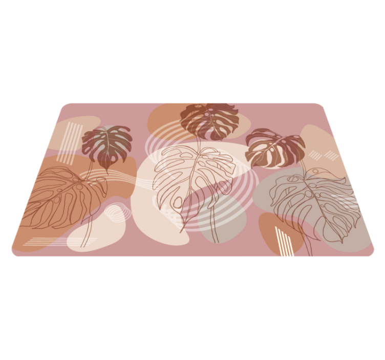 Flower vinyl rug with leaf continuous design - TenStickers