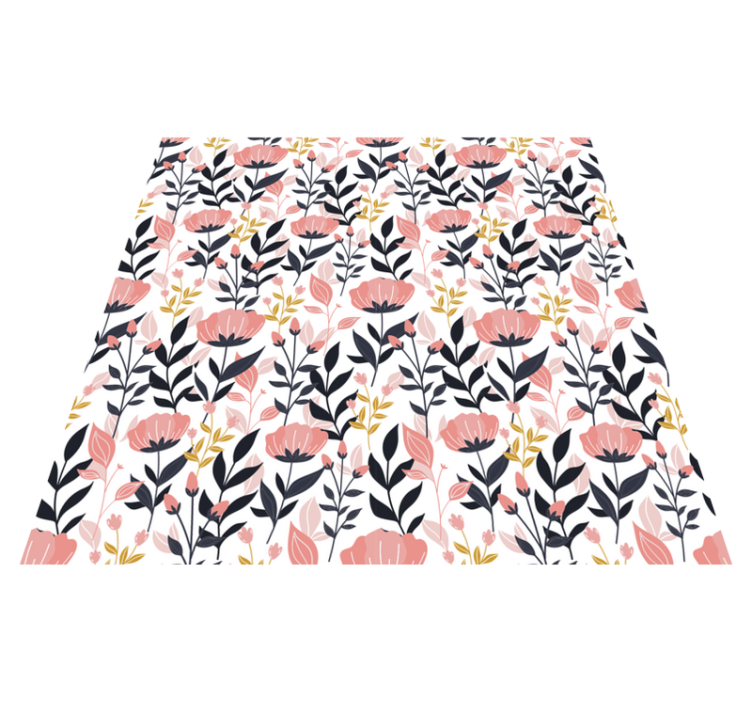 Flower vinyl rug with pink blossoms - TenStickers