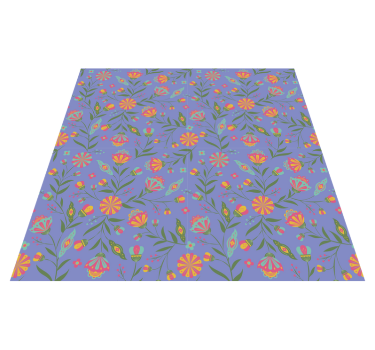 Flower vinyl rug with adorable kids' design - TenStickers