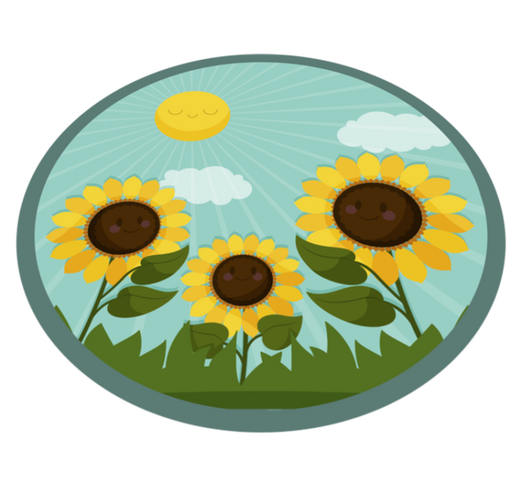 Flower vinyl rug blooming under the sun - TenStickers