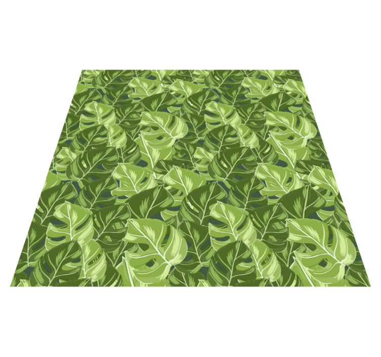 Flower vinyl rug monstera plant design - TenStickers