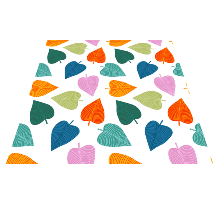Flower vinyl rug in vibrant colorful leaves - TenStickers
