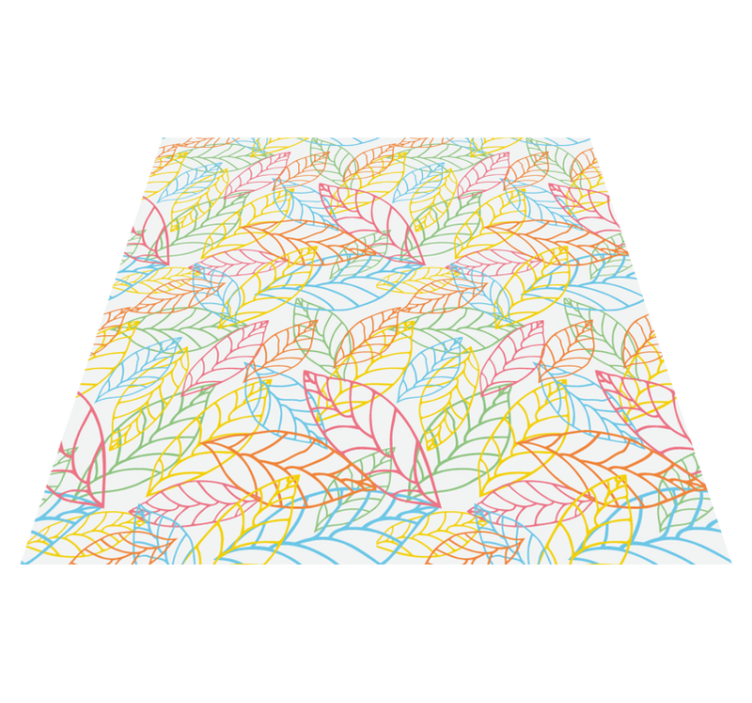 Flower vinyl rug in neon leaf design - TenStickers