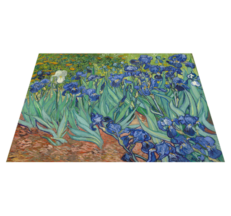 Flower vinyl rug inspired by van gogh flowers - TenStickers