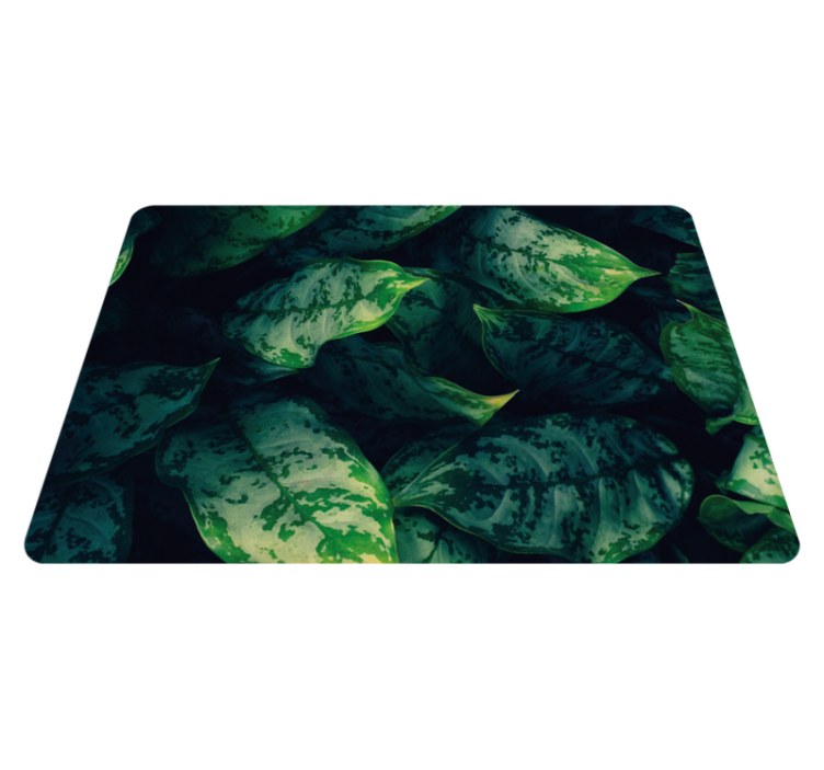 Flower vinyl rug with maranta leaves design - TenStickers