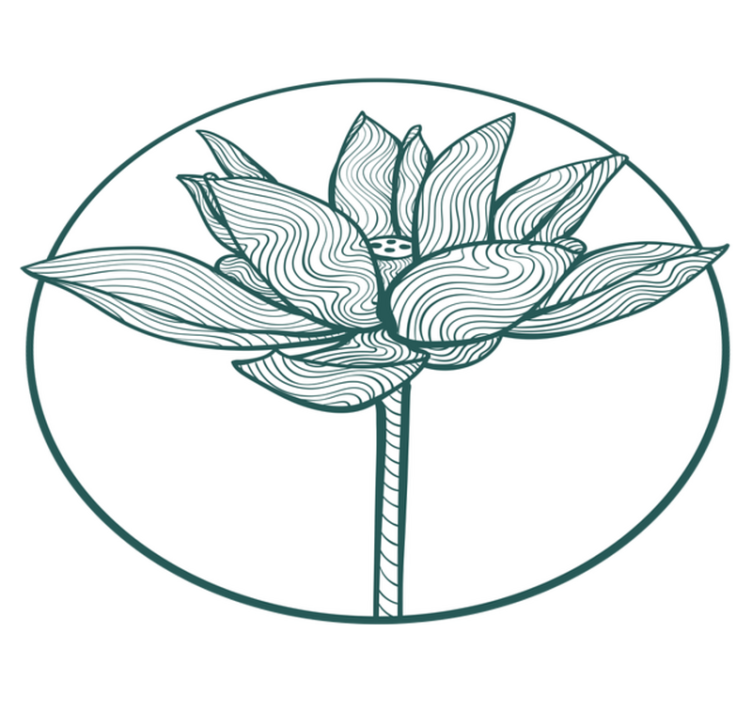 Flower vinyl rug lotus blossom design - TenStickers