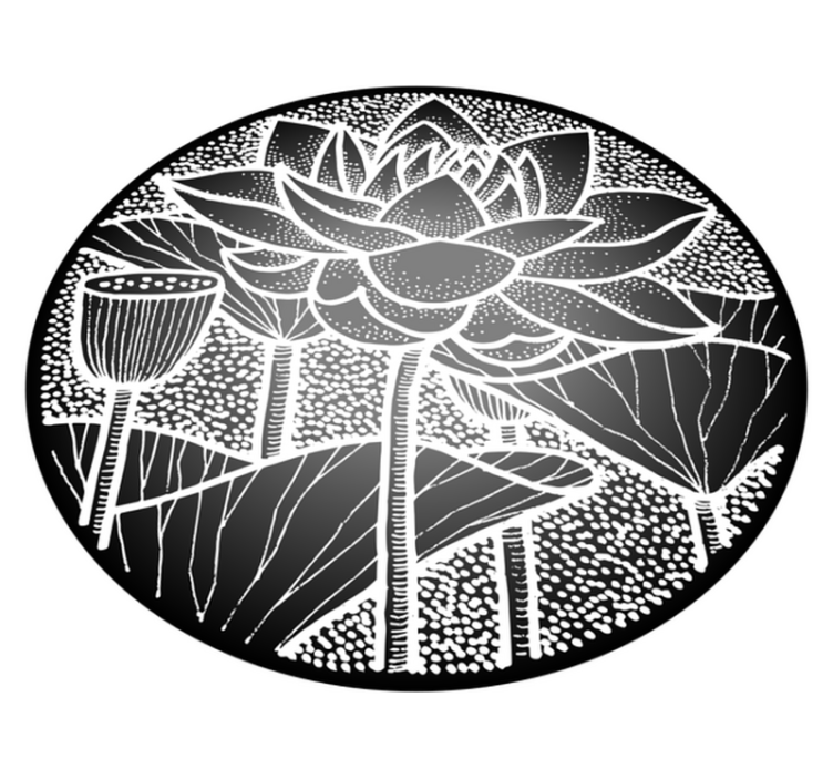 Flower vinyl rug lotus flower traditional design - TenStickers