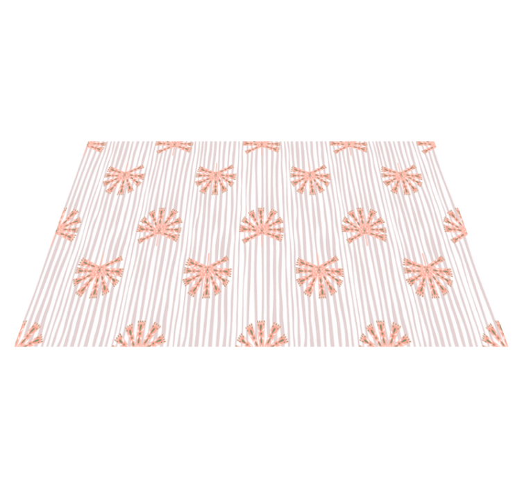 Flower vinyl rug geometric ornamental pastel pink - TenStickers