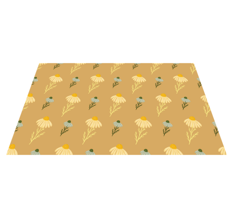 Flower vinyl rug with natural chamomile pattern - TenStickers