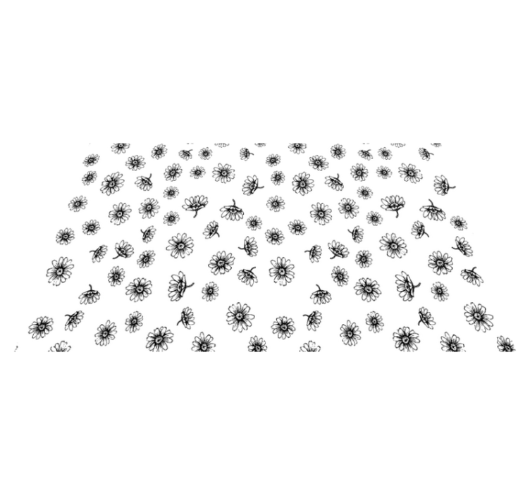 Flower vinyl rug set of outlined daisy flowers - TenStickers