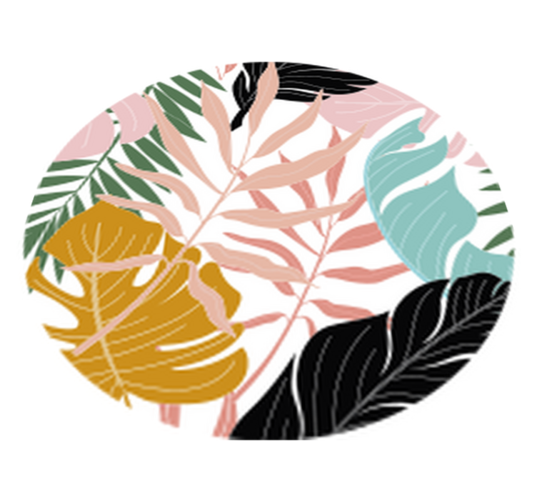 Flower vinyl rug with vibrant abstract floral design - TenStickers