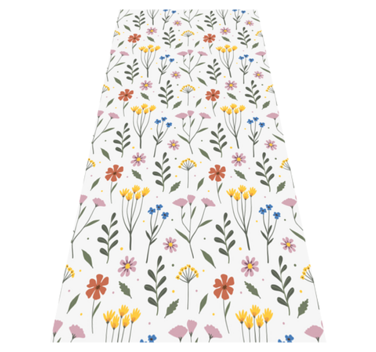 Flower vinyl rug garden multicolor floral design - TenStickers