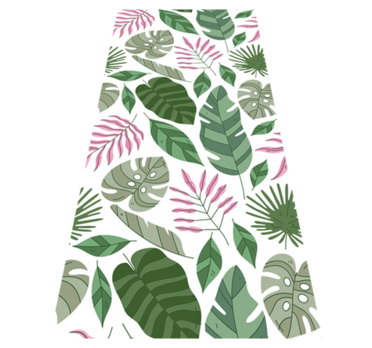 Flower vinyl rug tropical minimalist garden plants - TenStickers