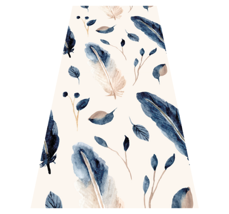 Flower vinyl rug with flying leaves and feathers - TenStickers