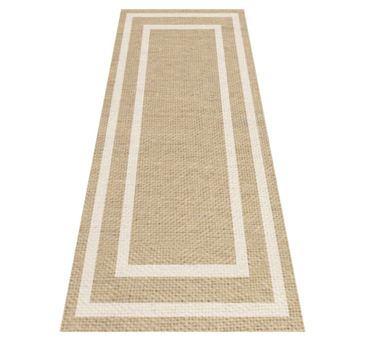 Minimalist vinyl rug in natural woven tan texture - TenStickers