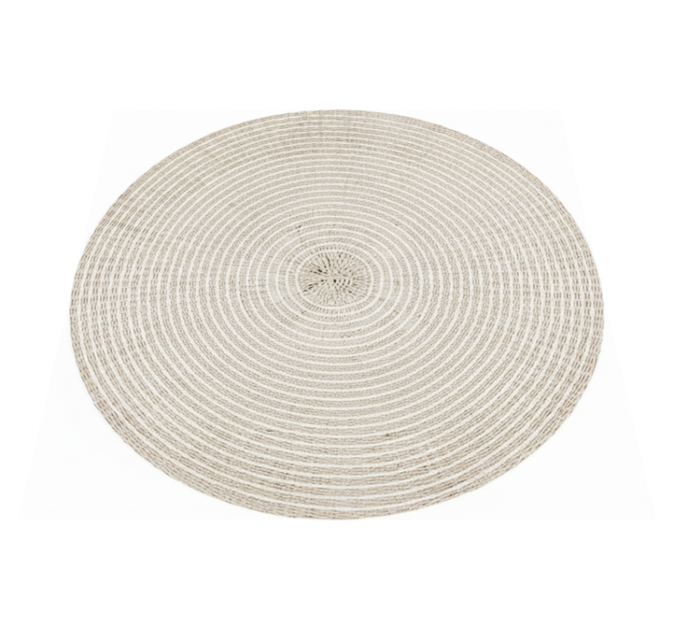 Minimalist vinyl rug in circular cream spiral - TenStickers