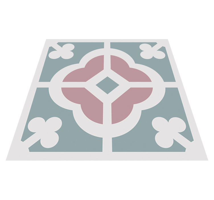 Kitchen vinyl rug floral hydraulic tile - TenStickers