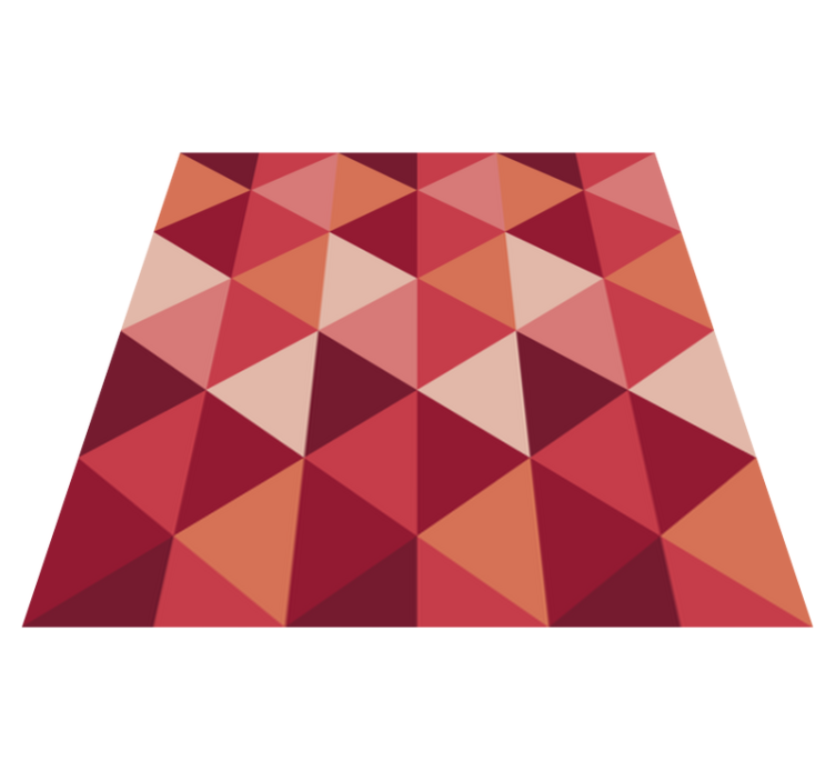 Red and pink triangles dining room vinyl rug - TenStickers