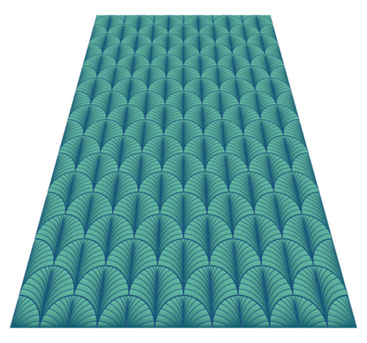 Dining room vinyl rug in green blue - TenStickers