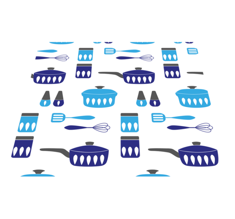 Kitchen vinyl rug kitchen utensils wallpaper - TenStickers