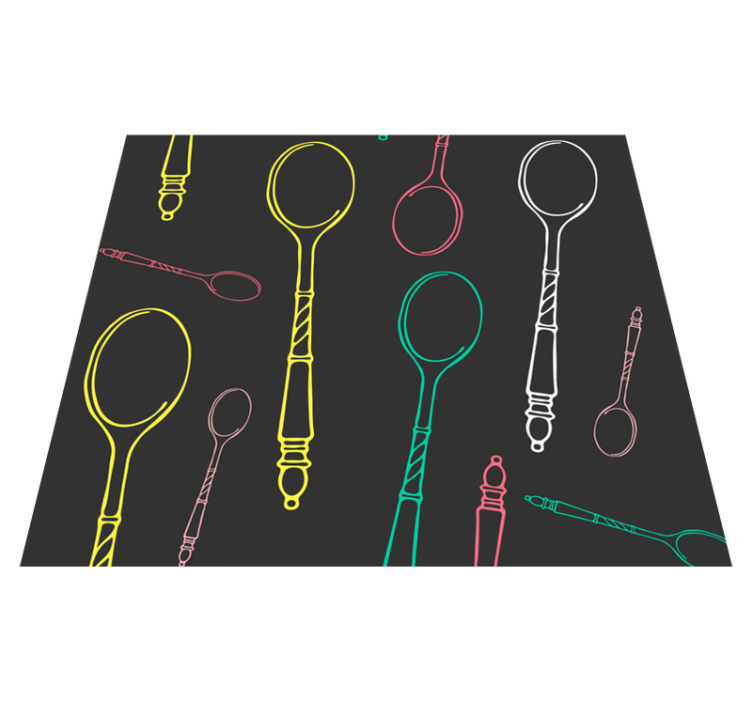 Kitchen vinyl rug with colorful spoons design - TenStickers