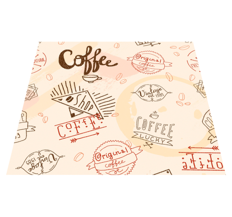 Kitchen vinyl rug with coffee motifs - TenStickers