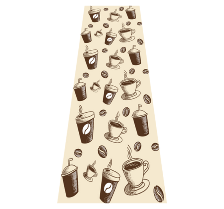 Kitchen vinyl rug with a great coffee mug pattern - TenStickers