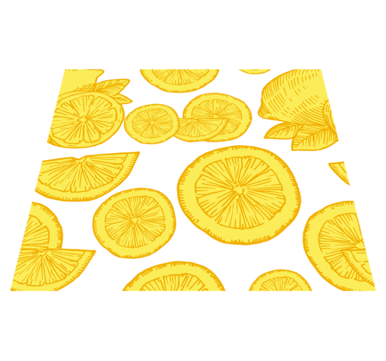 Orange and lemon sketch kitchen vinyl rug - TenStickers