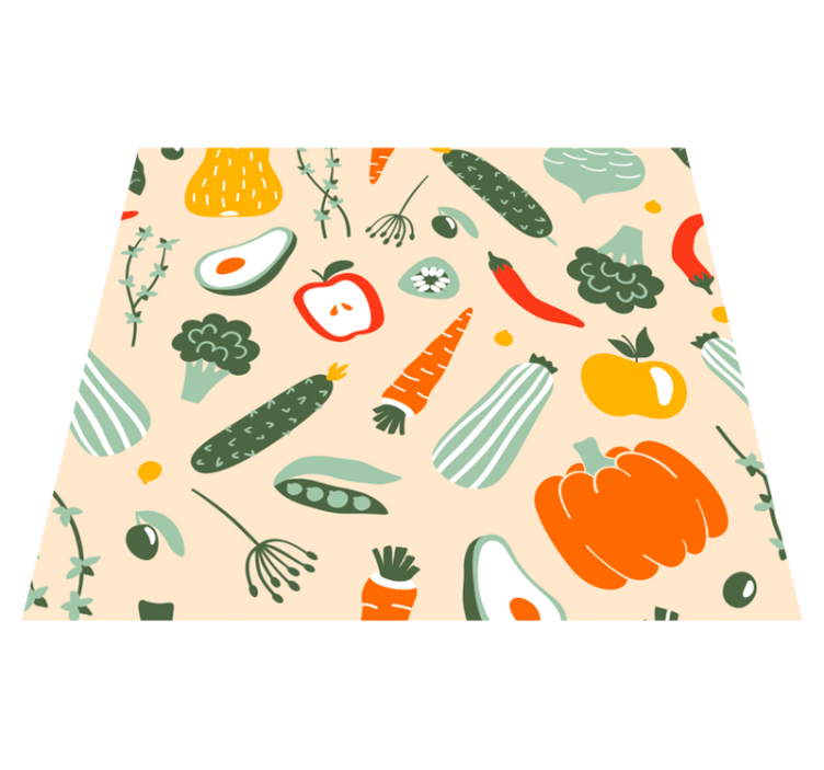 Kitchen vinyl rug with beige food design - TenStickers