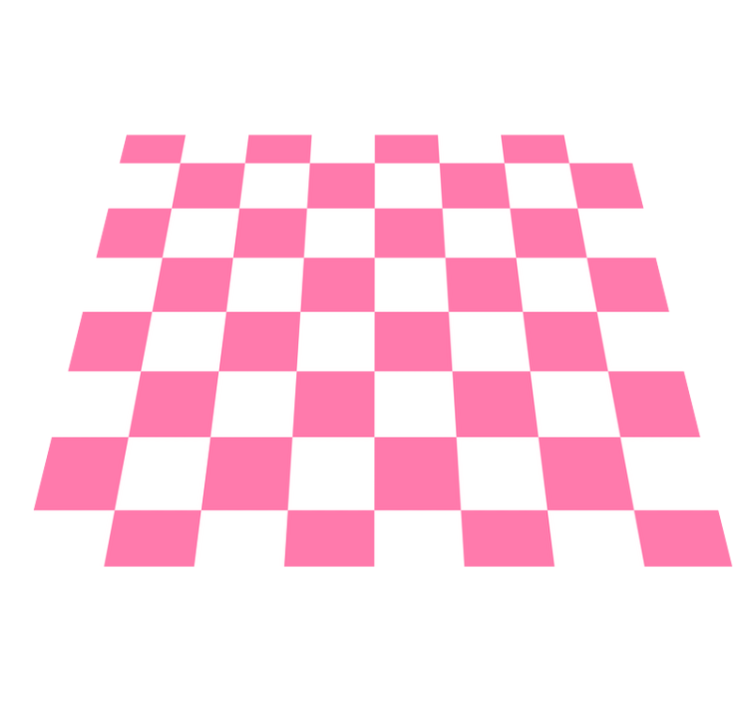 Pink checked kitchen vinyl rug - TenStickers