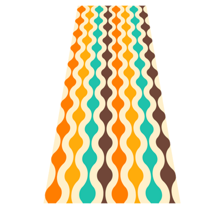 Geometric retro 70s kitchen vinyl rug - TenStickers