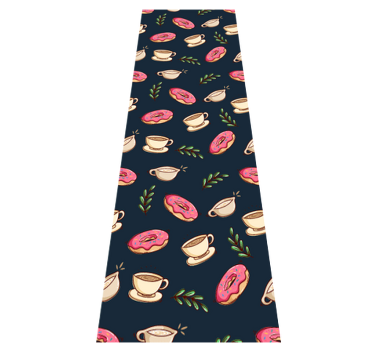 Kitchen vinyl rug with desserts and coffee design - TenStickers