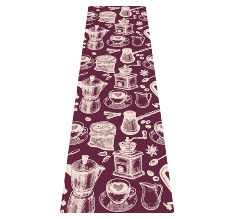 Kitchen vinyl rug with coffee pattern design - TenStickers