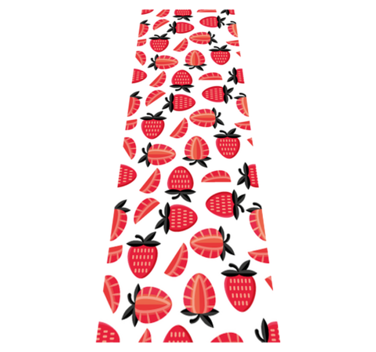 Kitchen vinyl rug with realistic red strawberry design - TenStickers